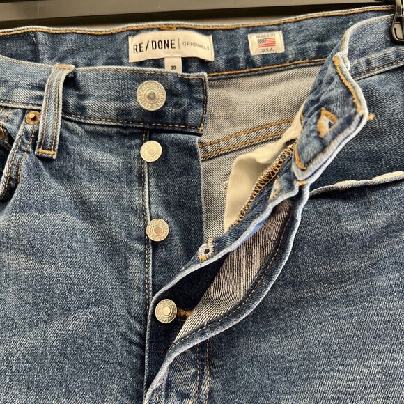 RE/DONE Originals Jeans Women’s Size 30x27 High Rise Button Fly Ankle Straight - Picture 4 of 11